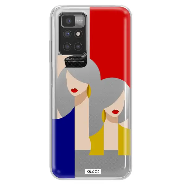 Abstract Two Female Portrait Xiaomi Redmi 10 Clear TPU Case