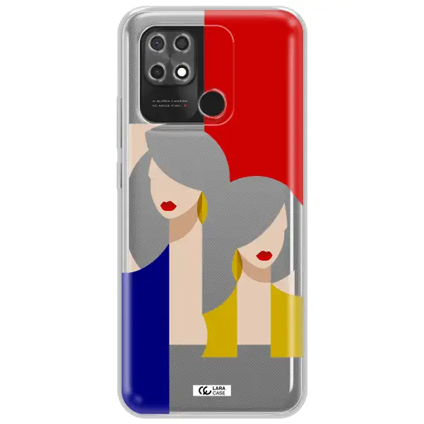 Abstract Two Female Portrait Xiaomi Redmi 10C Clear TPU Case