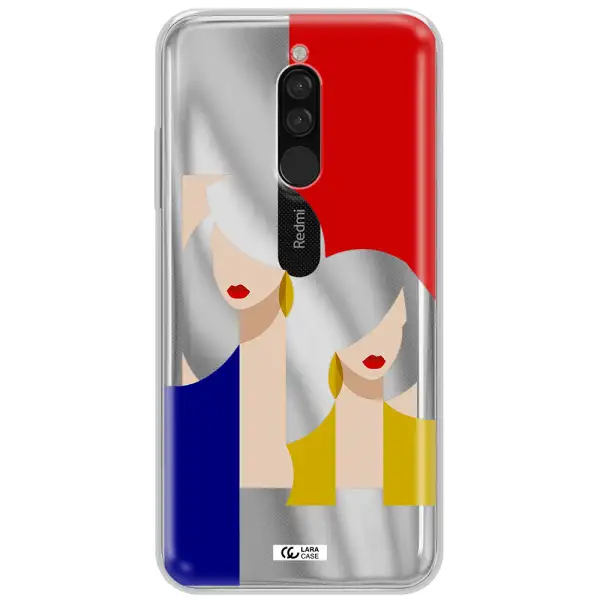 Abstract Two Female Portrait Xiaomi Redmi 8 Clear Tpu Case
