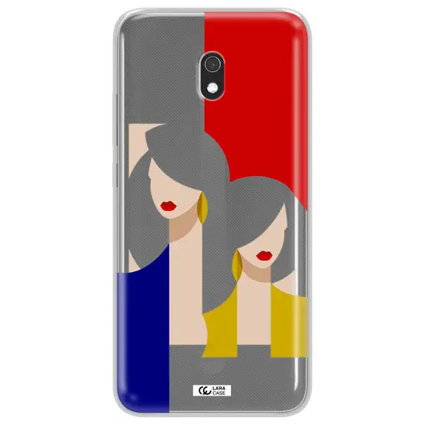 Abstract Two Female Portrait Xiaomi Redmi 8A Clear TPU Case