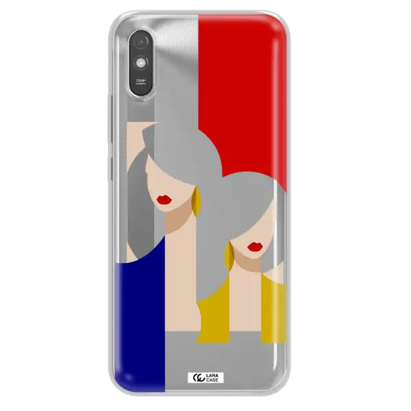 Abstract Two Female Portrait Xiaomi Redmi 9A Clear TPU Case
