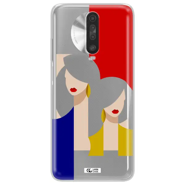 Abstract Two Female Portrait Xiaomi Redmi K30 Clear TPU Case