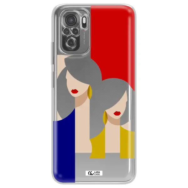 Abstract Two Female Portrait Xiaomi Redmi Note 10S Clear Tpu Case
