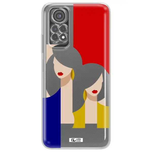Abstract Two Female Portrait Xiaomi Redmi Note 11S Clear Tpu Case