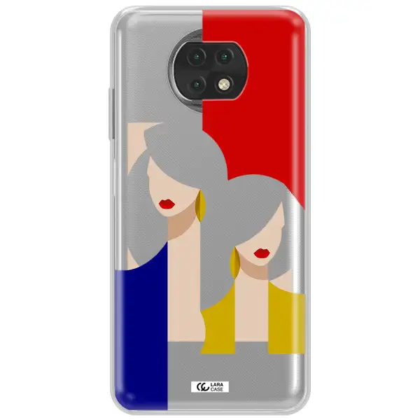 Abstract Two Female Portrait Xiaomi Redmi Note 9T Clear Tpu Case