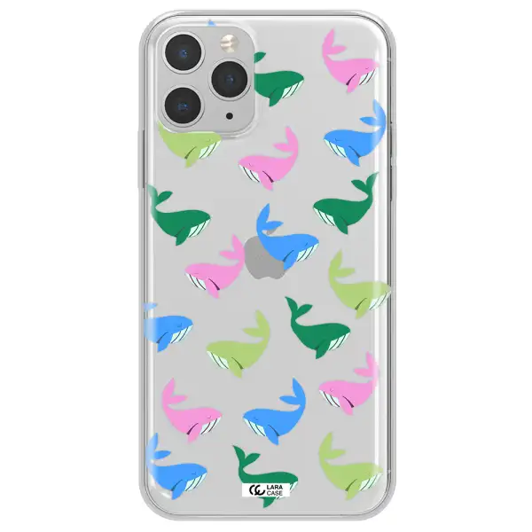 Colorful Whales Apple iPhone 11 pro Clear TPU Case