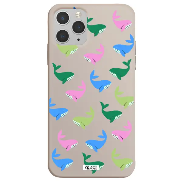 Colorful Whales Apple iPhone 11 pro Silicone Stone Case