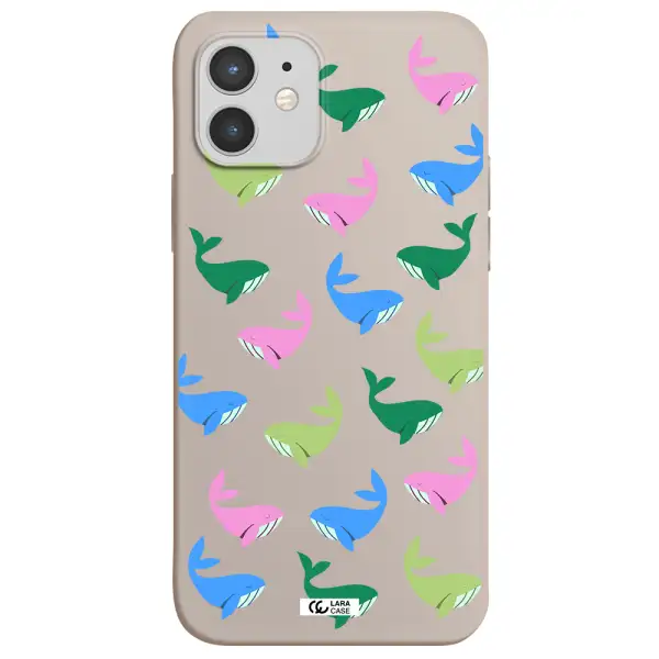 Colorful Whales Apple iPhone 12 mini Silicone Stone Case