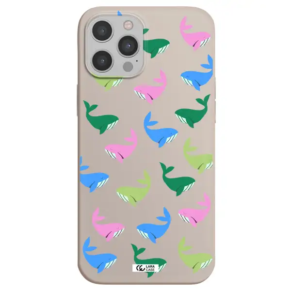 Colorful Whales Apple iPhone 12 pro Silicone Stone Case