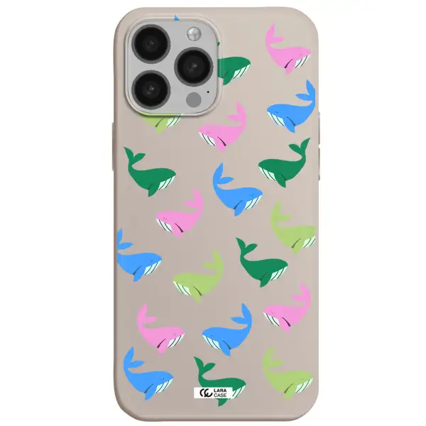 Colorful Whales Apple iPhone 13 Pro Max Silicone Stone Case