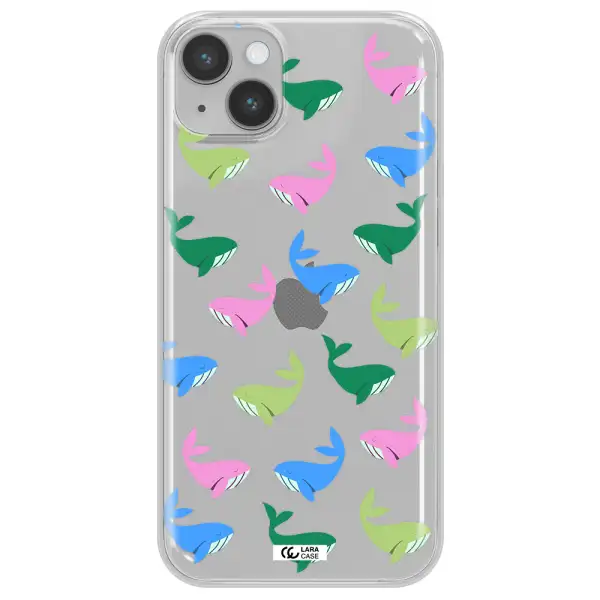 Colorful Whales Apple iPhone 14 plus Clear TPU Case