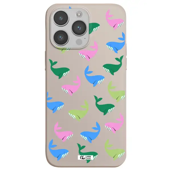 Colorful Whales Apple iPhone 14 pro max Silicone Stone Case