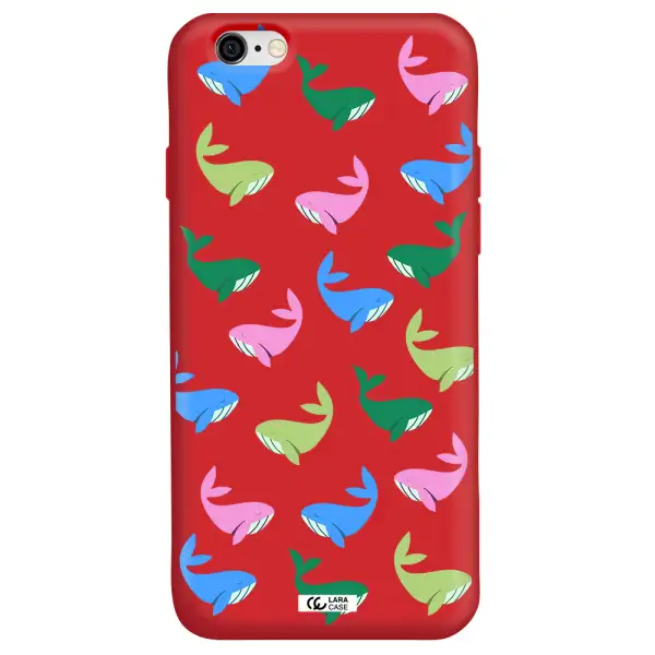 Colorful Whales Apple iPhone 6 Silicone Imperial Red Case