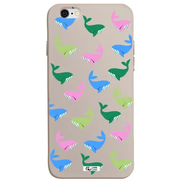 Colorful Whales Apple iPhone 6 Silicone Stone Case