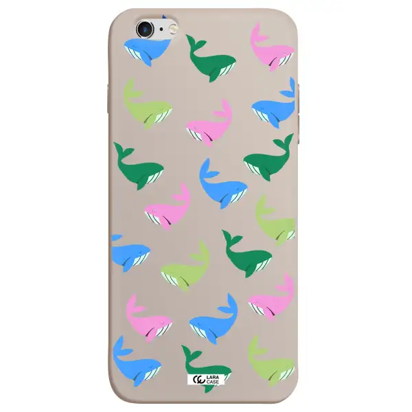 Colorful Whales Apple iPhone 6S Silicone Stone Case