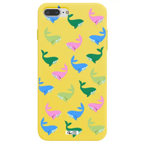 Colorful Whales Apple iPhone 7 plus Silicone canary yellow Case