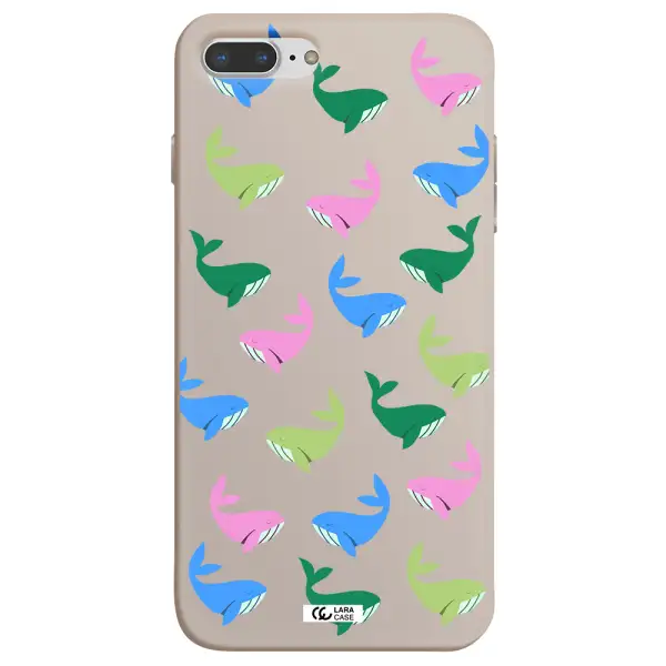 Colorful Whales Apple iPhone 8 plus Silicone Stone Case