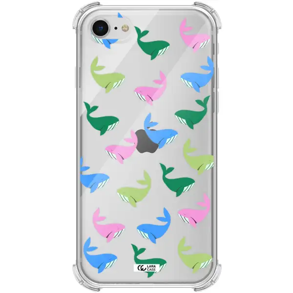 Colorful Whales Apple iPhone se 2020 Clear PC Case