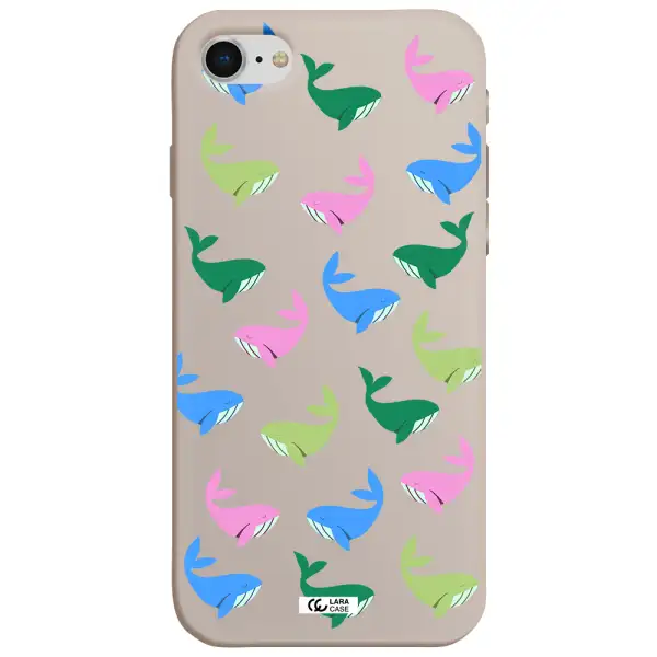 Colorful Whales Apple iPhone se 2020 Silicone Stone Case