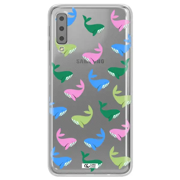 Colorful Whales Samsung A7 2018 Clear TPU Case