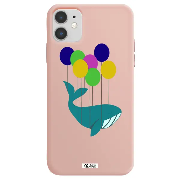 Flying Whale Apple iPhone 11 Silicone pastel pink Case