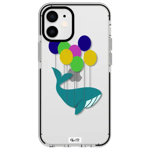 Flying Whale Apple iPhone 12 mini impact black border Case