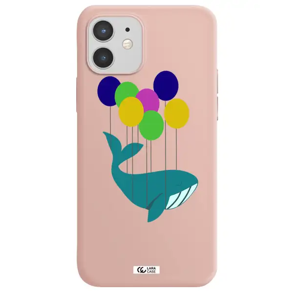 Flying Whale Apple iPhone 12 mini Silicone pastel pink Case