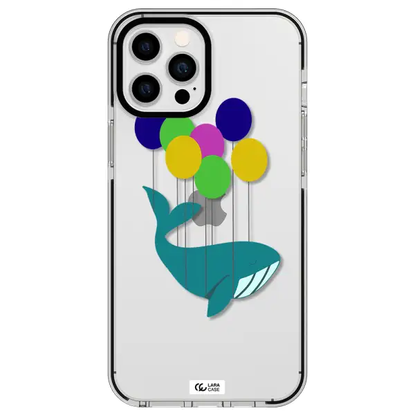 Flying Whale Apple iPhone 12 pro max impact black border Case