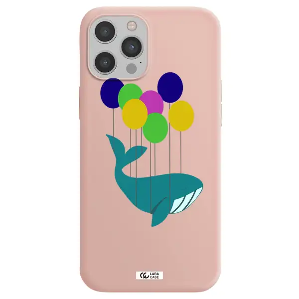 Flying Whale Apple iPhone 12 pro max Silicone pastel pink Case