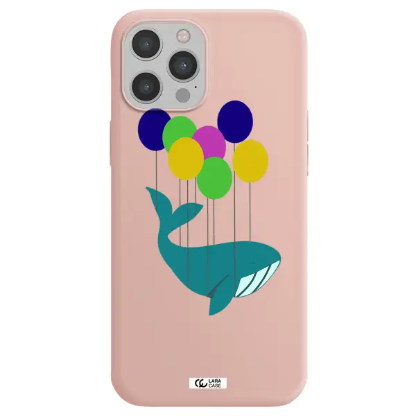 Flying Whale Apple iPhone 12 pro Silicone pastel pink Case