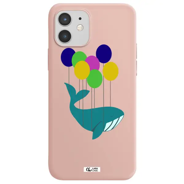 Flying Whale Apple iPhone 12 Silicone pastel pink Case