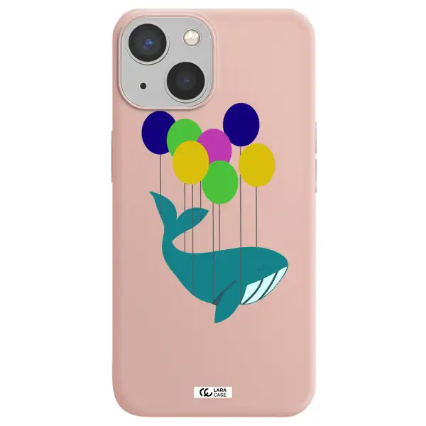 Flying Whale Apple iPhone 13 Silicone pastel pink Case