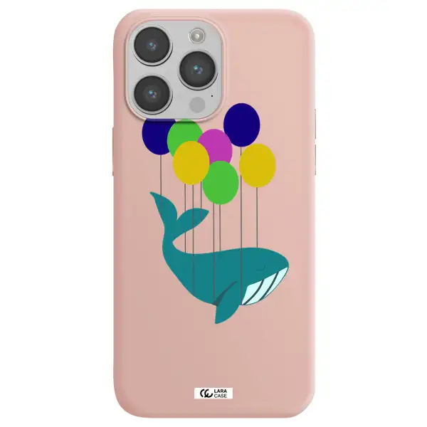 Flying Whale Apple iPhone 14 pro Silicone pastel pink Case