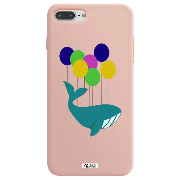 Flying Whale Apple iPhone 8 plus Silicone pastel pink Case