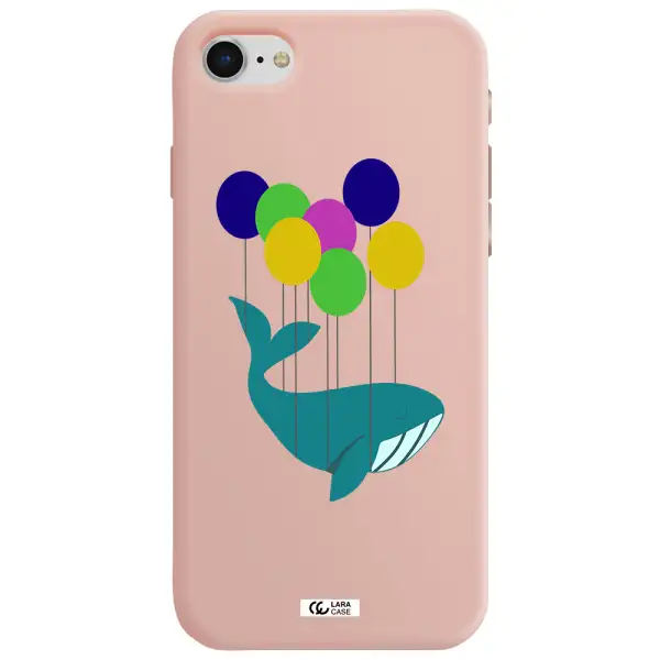 Flying Whale Apple iPhone se 2020 Silicone pastel pink Case