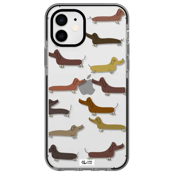 Dachshund Dogs Apple iPhone 11 impact black border Case