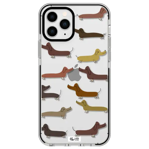Dachshund Dogs Apple iPhone 11 pro max impact black border Case