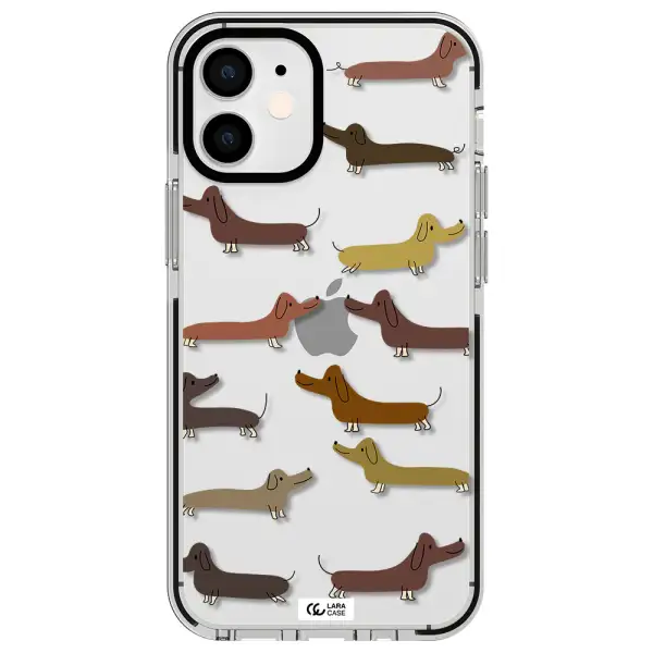 Dachshund Dogs Apple iPhone 12 mini impact black border Case