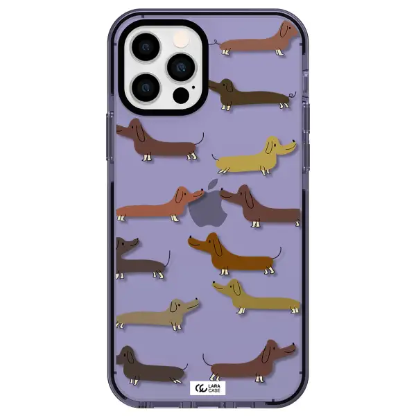 Dachshund Dogs Apple iPhone 12 pro impact Lilac Case