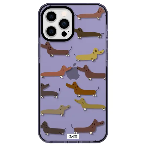 Dachshund Dogs Apple iPhone 12 pro max impact Lilac Case