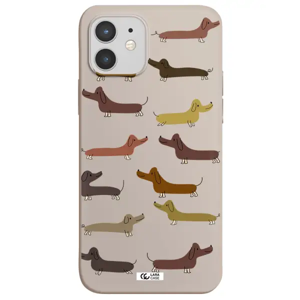 Dachshund Dogs Apple iPhone 12 Silicone Stone Case