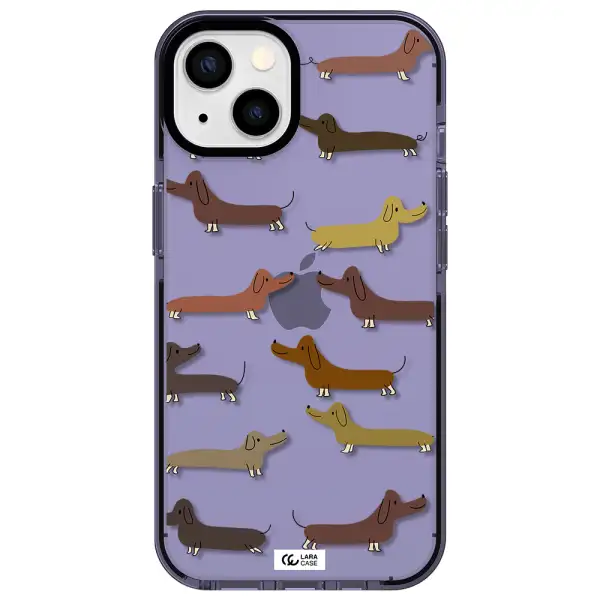 Dachshund Dogs Apple iPhone 13 impact Lilac Case