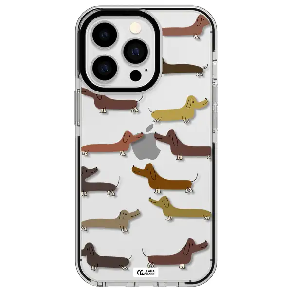 Dachshund Dogs Apple iPhone 13 Pro impact black border Case