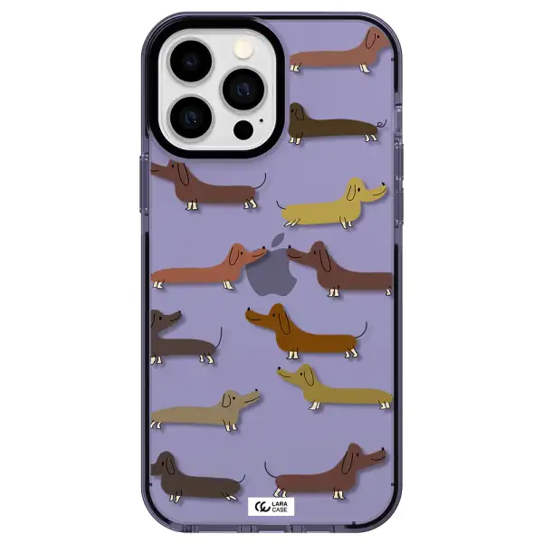 Dachshund Dogs Apple iPhone 13 Pro Max impact Lilac Case