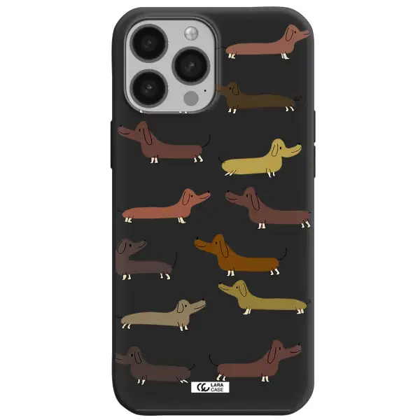 Dachshund Dogs Apple iPhone 13 Pro Silicone black Case