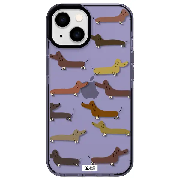 Dachshund Dogs Apple iPhone 14 impact Lilac Case