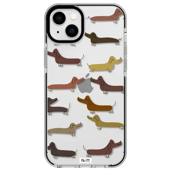 Dachshund Dogs Apple iPhone 14 plus impact black border Case