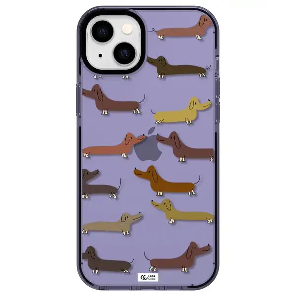 Dachshund Dogs Apple iPhone 14 plus impact Lilac Case