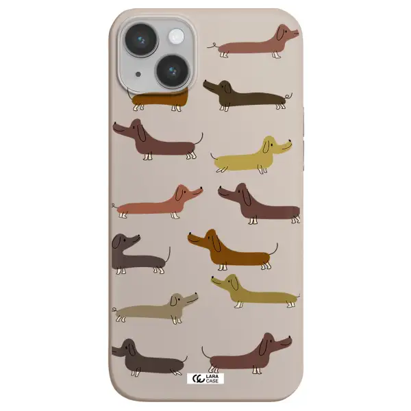 Dachshund Dogs Apple iPhone 14 Silicone Stone Case