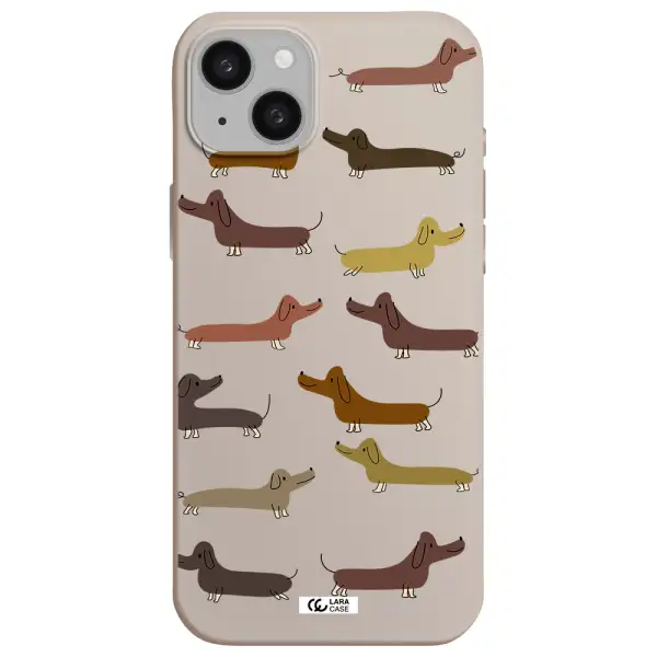 Dachshund Dogs Apple iphone 15 plus Silicone Stone Case